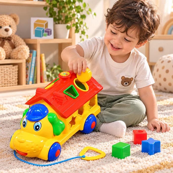 ماشین جورچین اشکال هندسی هپی پاپی جعبه ای