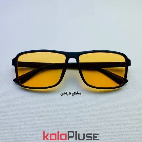 عینک آفتابی مشکی نارنجی با فریم کائوچو