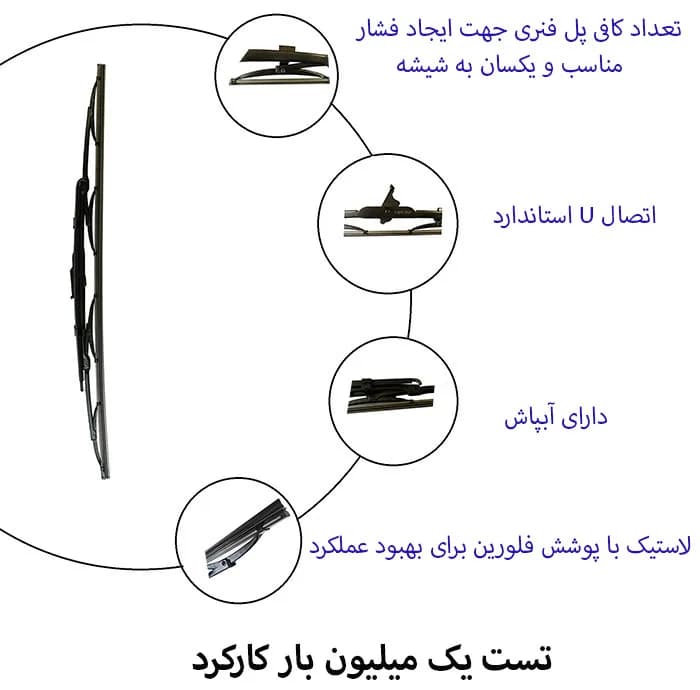 تیغه برف پاک کن لایت استار مدل کلاسیک مناسب برای وانت آریسان بسته دو عددی — تصویر ۵