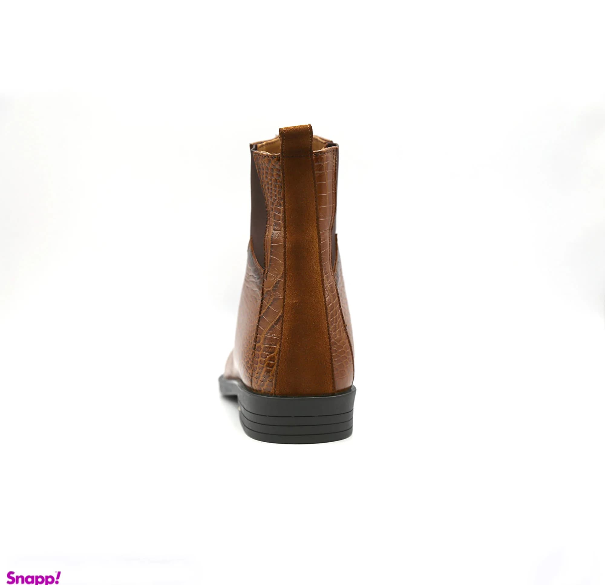 بوت چرم کلاسیک مردانه مستر چرم مدل mrc30082 رنگ قهوه ای — تصویر ۲