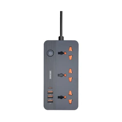 چند راهی 3 خانه گرین لاین GS-200 GNGS200PSBK با کابل 2 متری + شارژر USB و Type-C — تصویر ۳