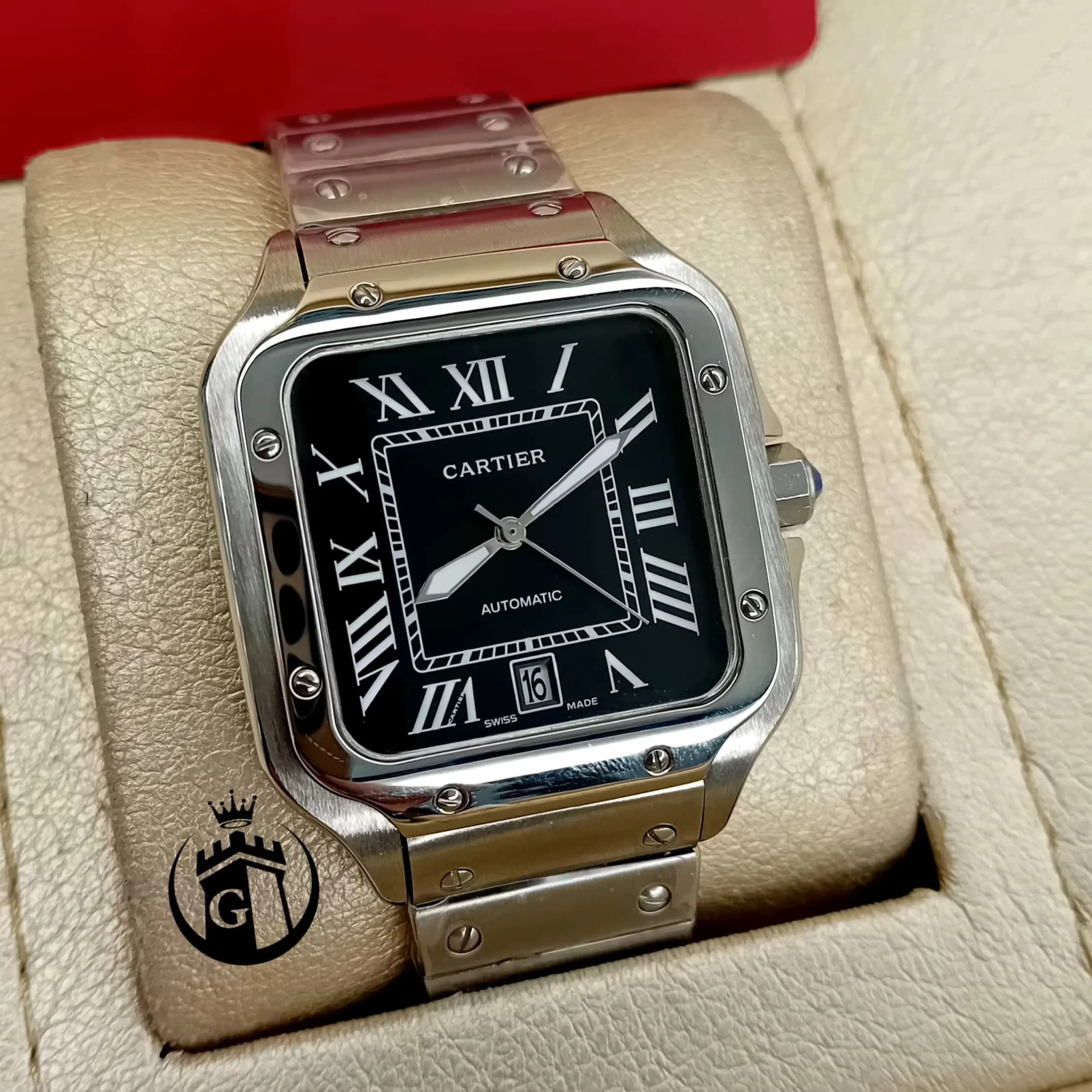 ساعت مچی مردانه اورجینال کارتیه Cartier | ساعت عقربه ای استیل 316 شیک و کلاسیک — تصویر ۷