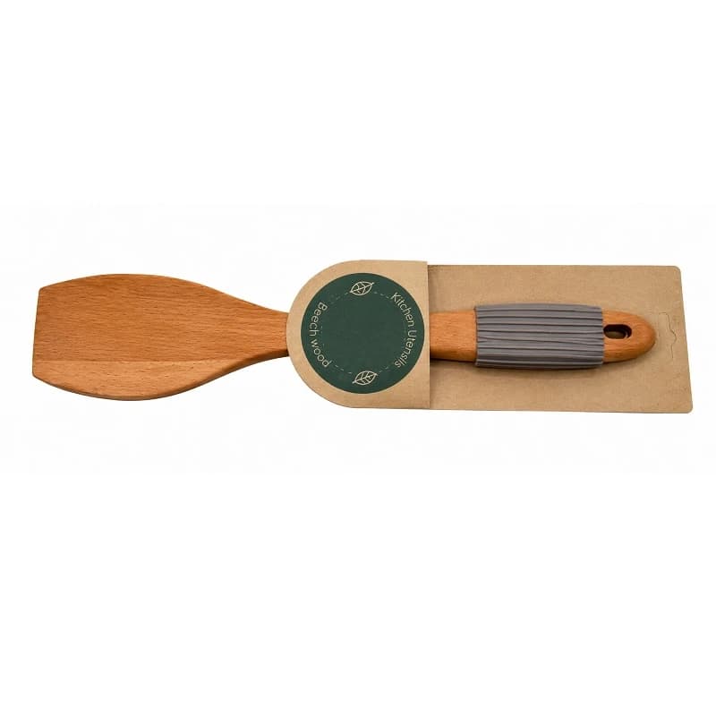 کفگیر تخت چوبی یونیک دسته سیلیکونی مدل UN-1110 — تصویر ۴