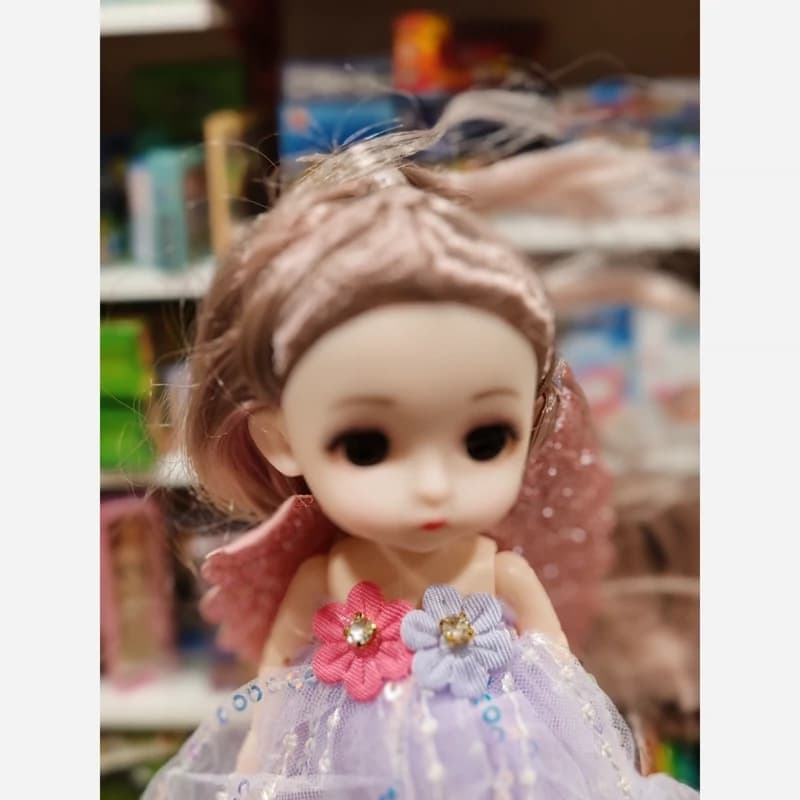 عروسک چشم تیله ای دختر فرشته ای بالدار آویزی — تصویر ۴