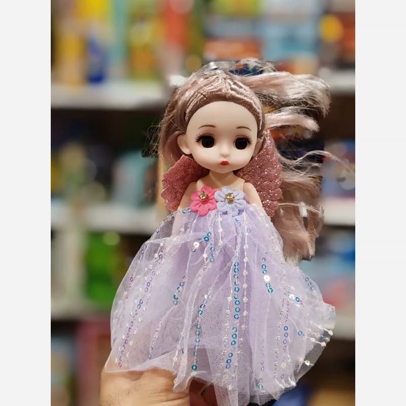 عروسک چشم تیله ای دختر فرشته ای بالدار آویزی — تصویر ۶
