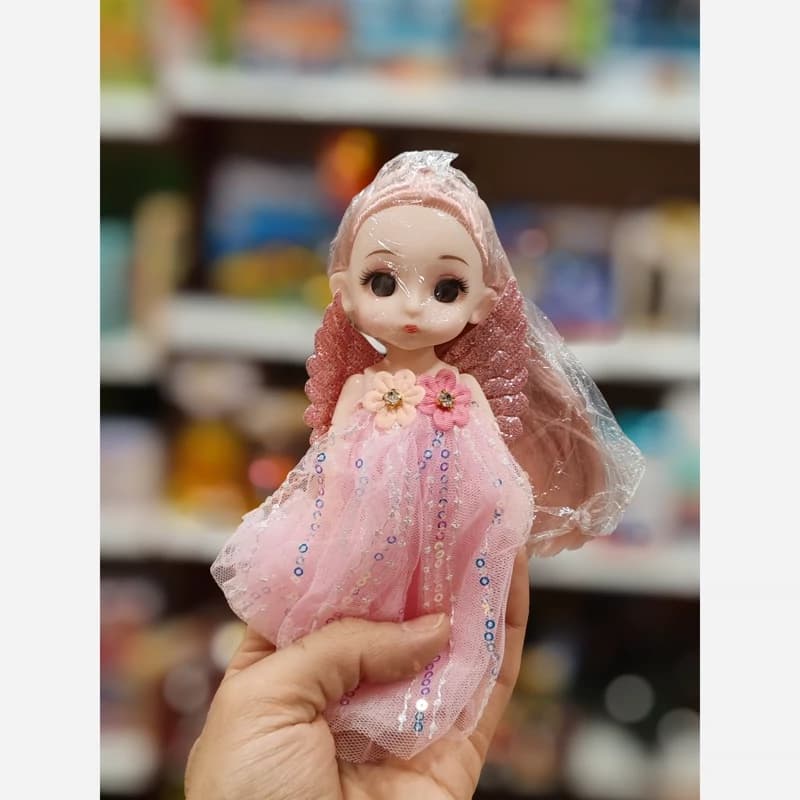 عروسک چشم تیله ای دختر فرشته ای بالدار آویزی — تصویر ۳