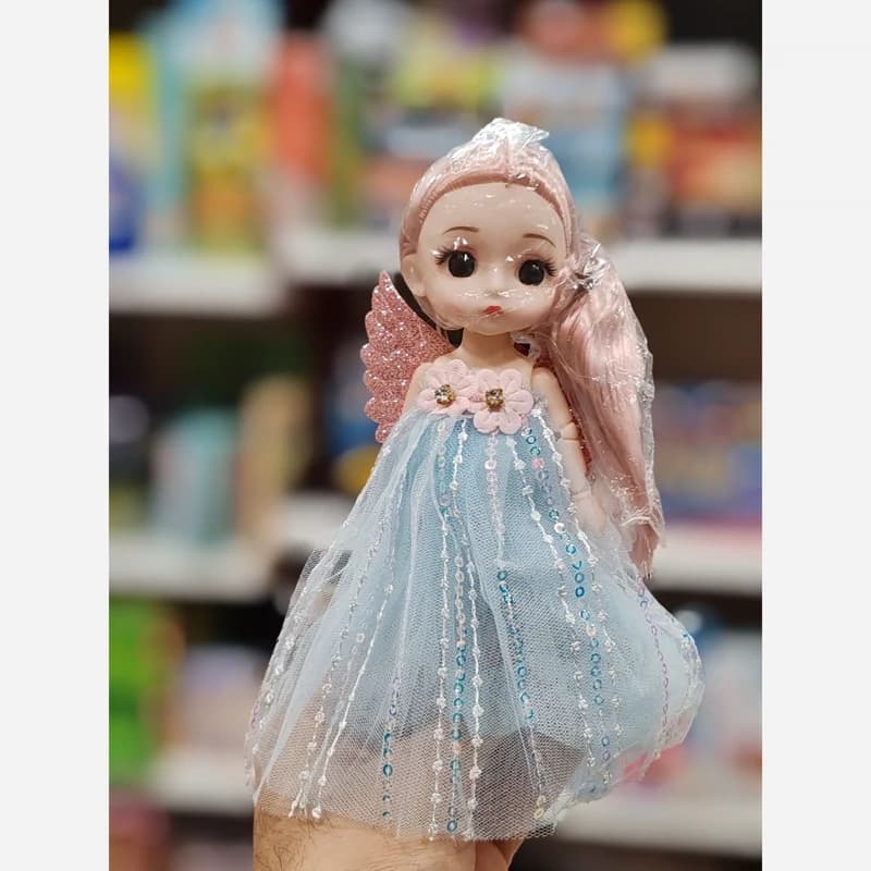 عروسک چشم تیله ای دختر فرشته ای بالدار آویزی — تصویر ۵