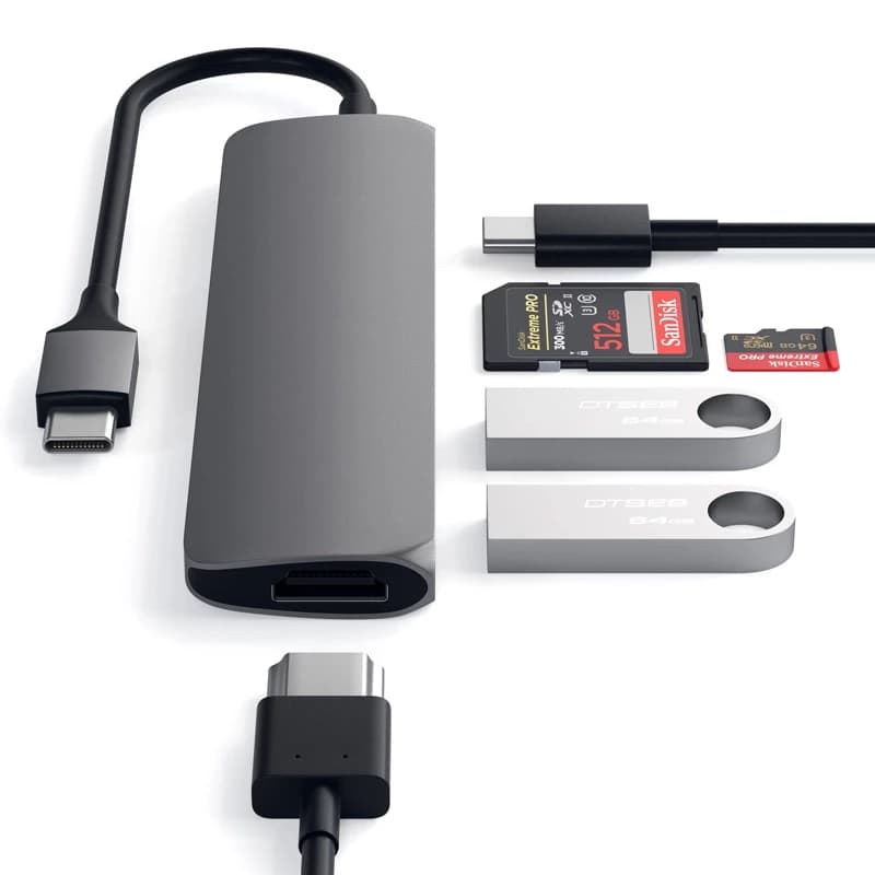 هاب 6 پورت USB-C ساتچی مدل SLIM V2 — تصویر ۲