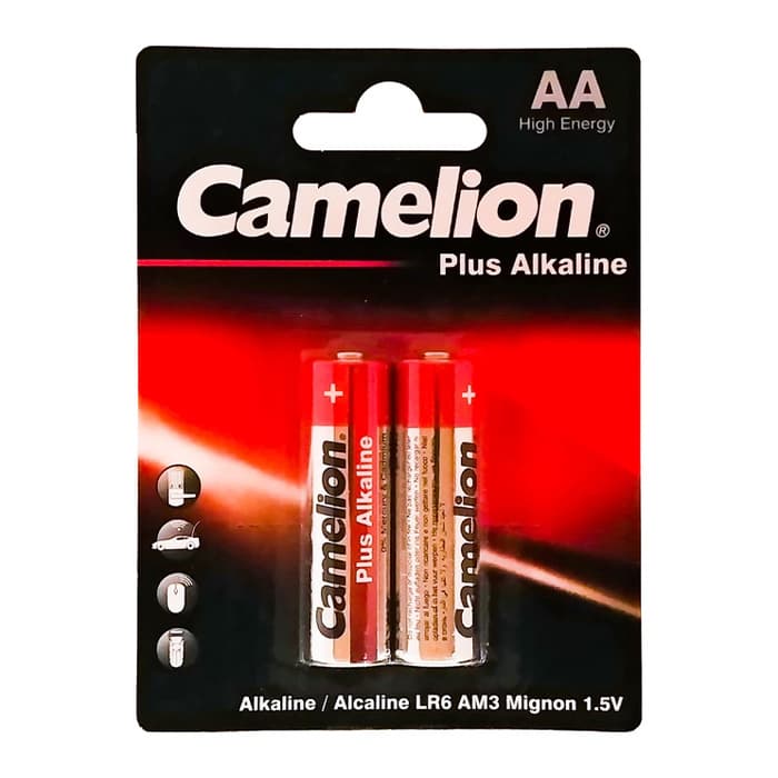 باتری دوتایی قلمی پلاس آلکالاین کملیون مدل Camelion Plus Alkaline LR6-BP2 1.5V D
