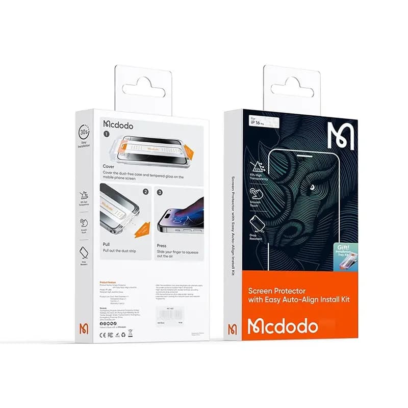 گلس حریم شخصی تمام صفحه تمام چسب مک دودو Apple iPhone 16 Pro Mcdodo PF-6866 Privacy Protector — تصویر ۴