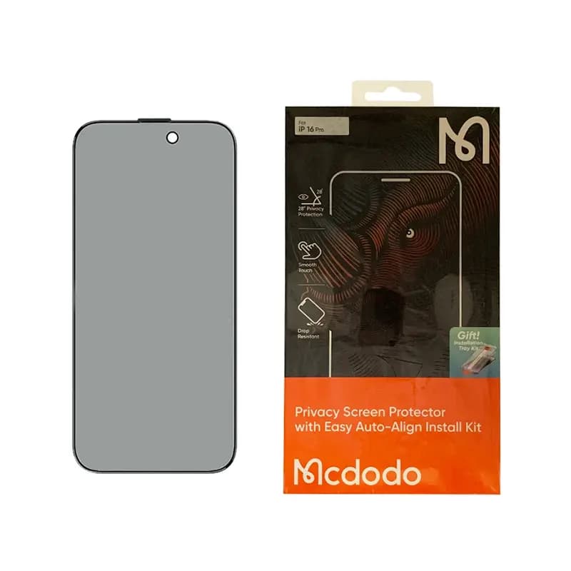 گلس حریم شخصی تمام صفحه تمام چسب مک دودو Apple iPhone 16 Pro Mcdodo PF-6866 Privacy Protector — تصویر ۲