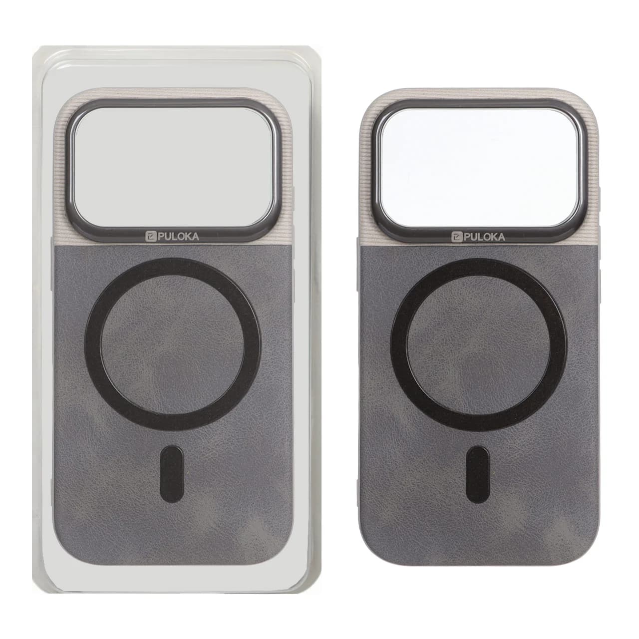 قاب Puloka دو تکه چرمی کبریتی Magnet فلزی دور لنز براق Apple iPhone 17 Pro / iPhone 18 Pro — تصویر ۲