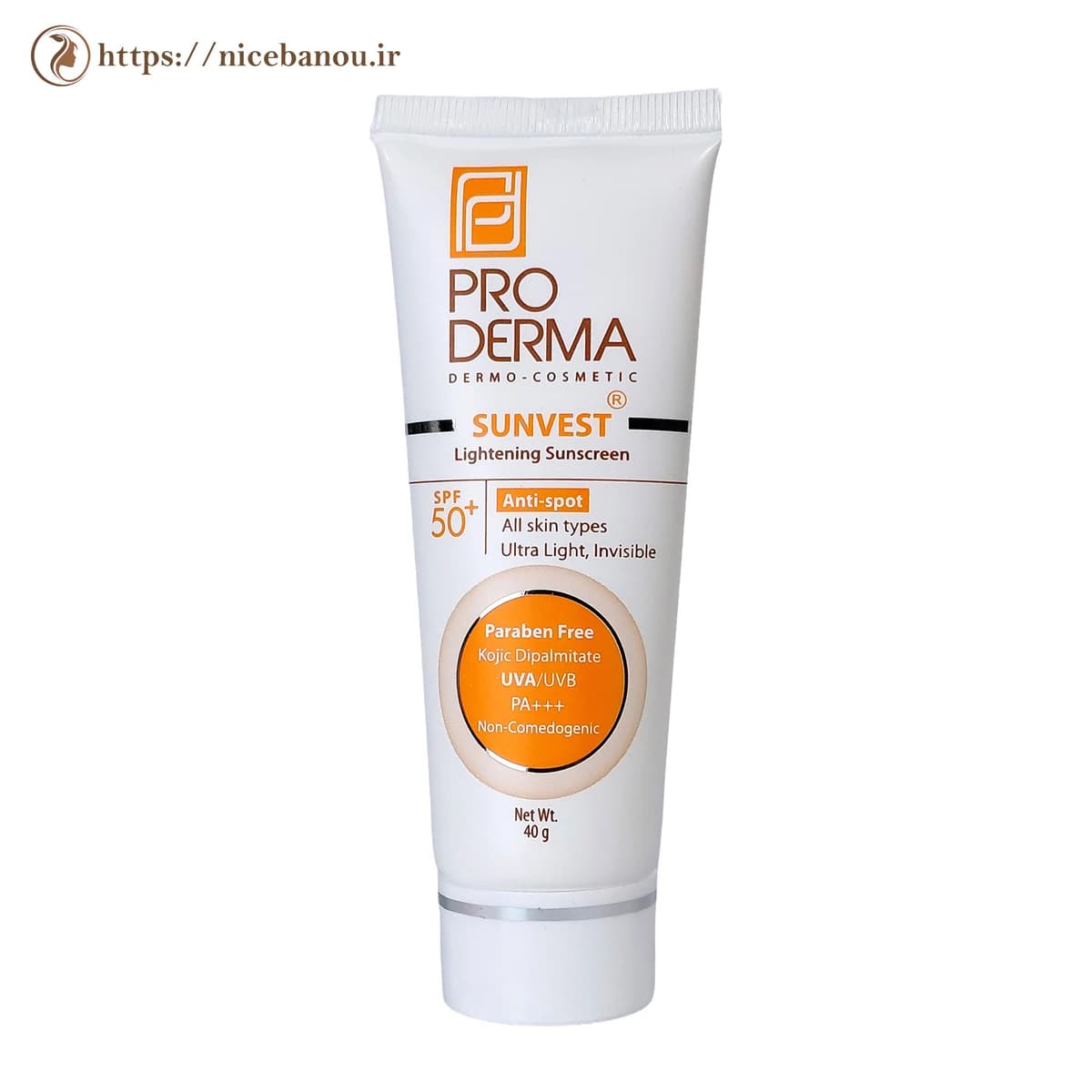 کرم ضد آفتاب بیرنگ و ضد لک پرودرما سان وست SPF50+ وزن ۴۰ گرم — تصویر ۴