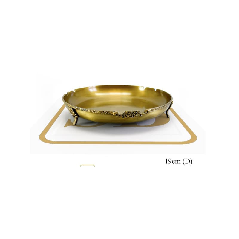 پیش دستی گل پایه دار برنجی 43314 — تصویر ۲