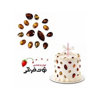 پک نگین تزئینی درشت و ریز طلایی 100 گرمی