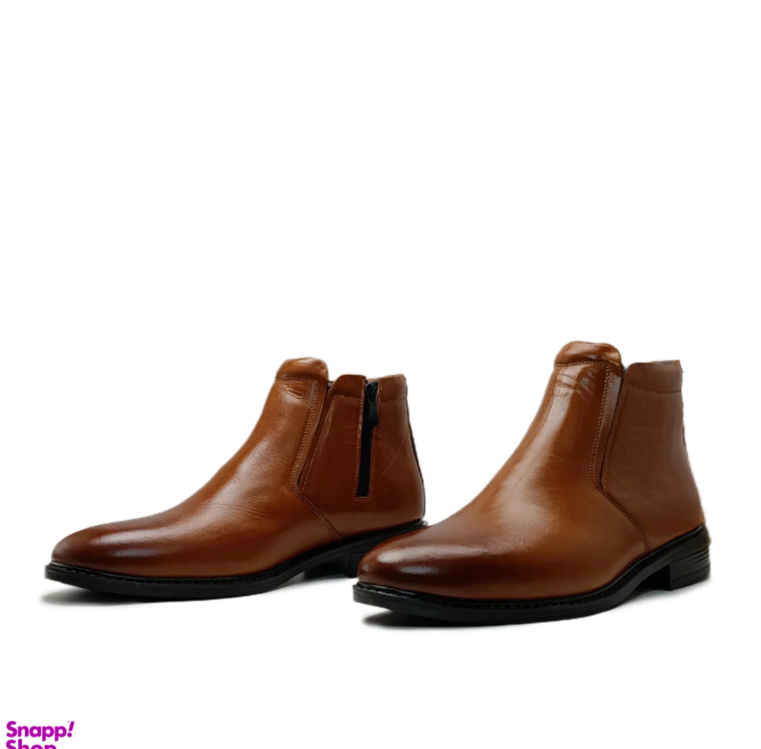 نیم بوت مردانه طرح چلسی چرم طبیعی کد si141 — تصویر ۴