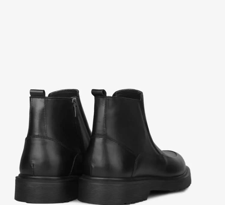 نیم بوت چرم طبیعی مردانه مونو کد J5532-001 رنگ مشکی — تصویر ۴