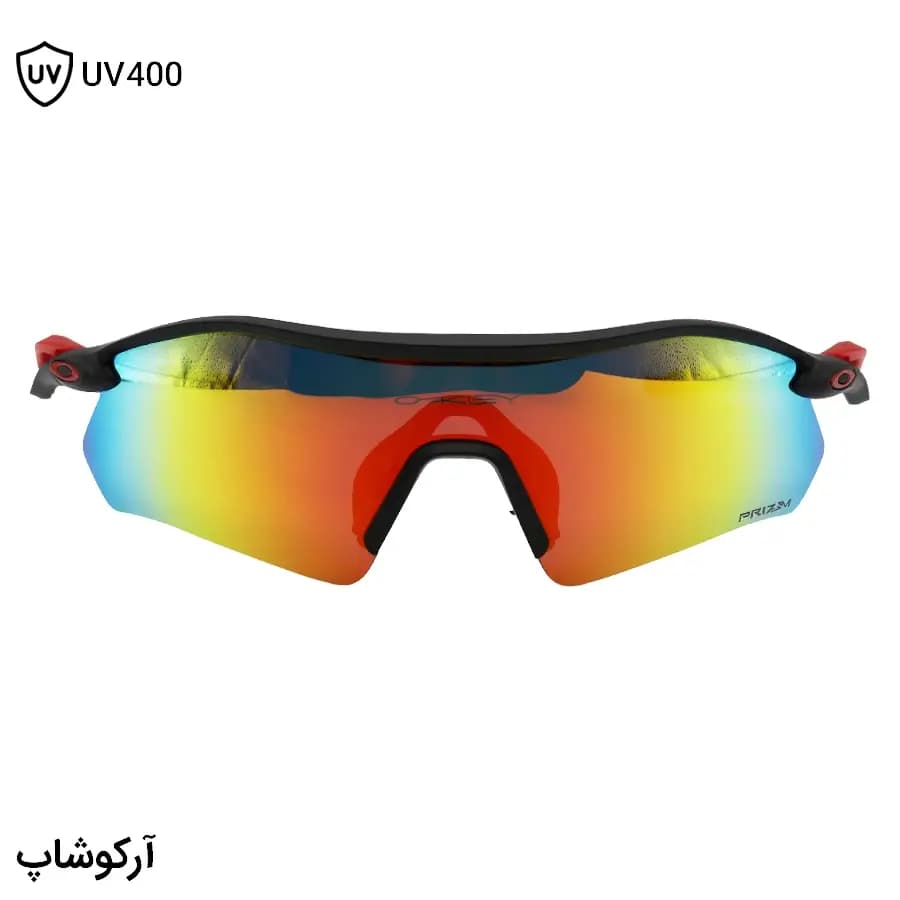 عینک ورزشی اوکلی طرح RADAR با فریم مشکی مات، نیم فریم و لنز جیوهای و چند رنگ مدل OO9495D — تصویر ۳
