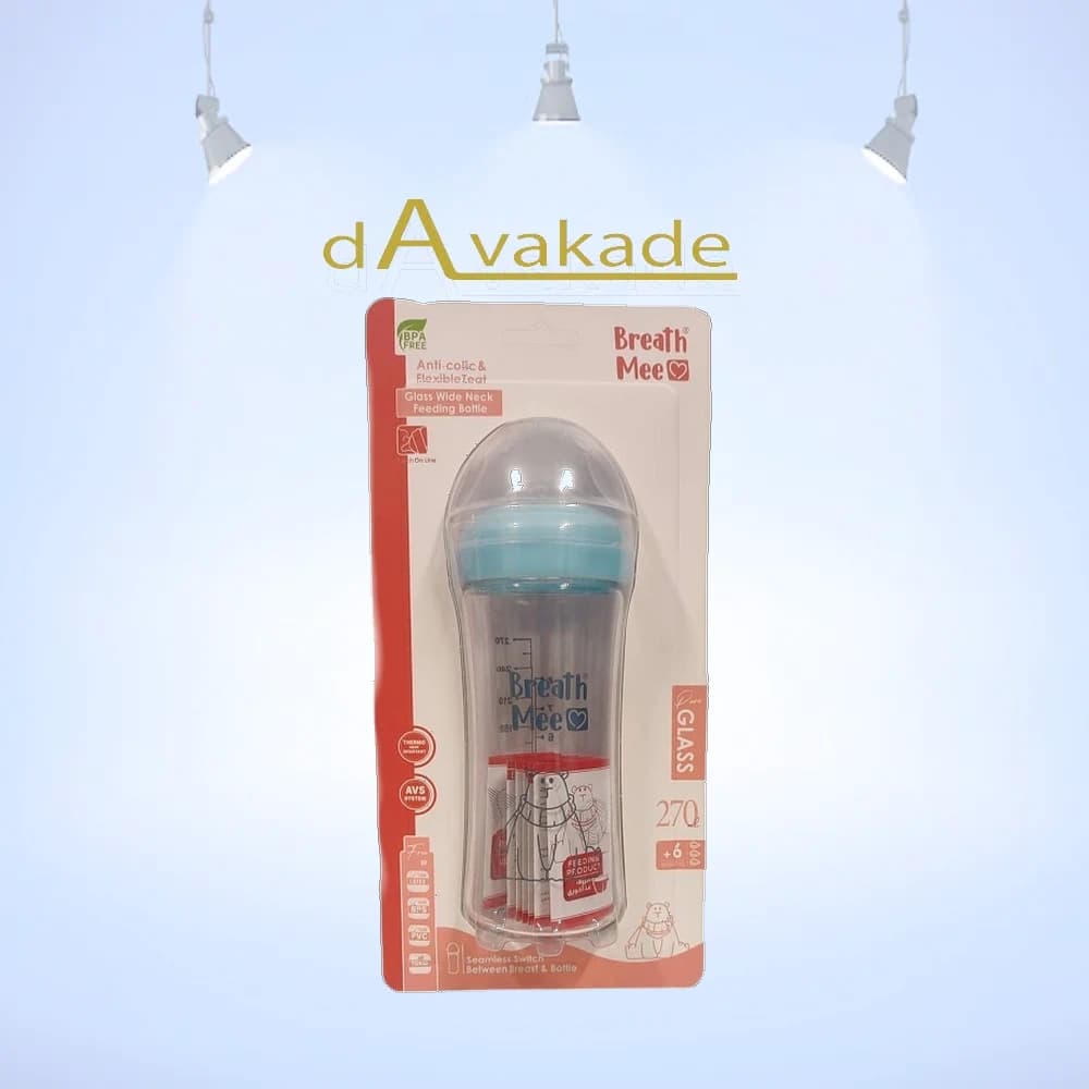 BREATH ME شیشه شیر عریض پیرکس 240ML کد BT10