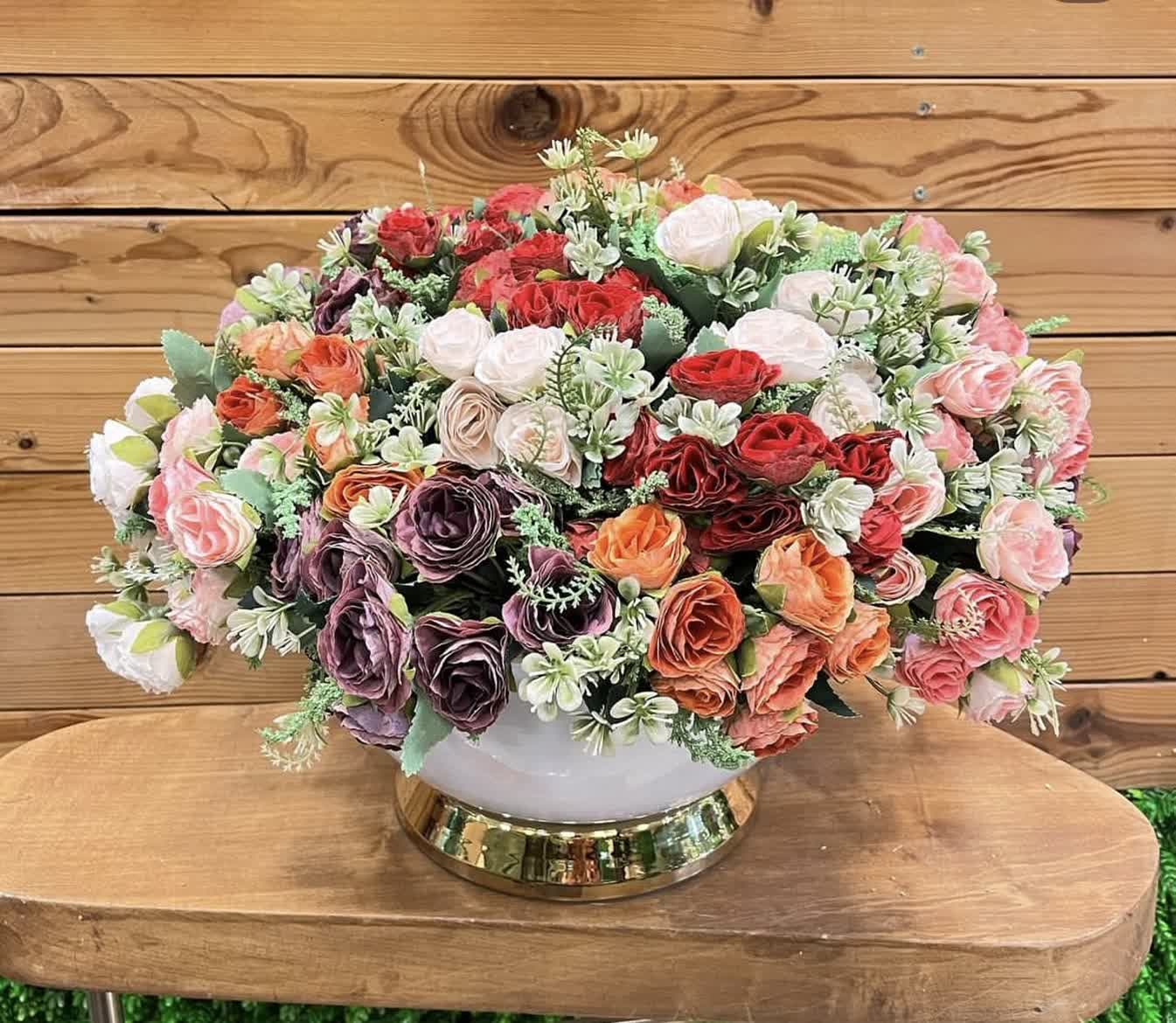 بوته گل مصنوعی رز