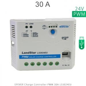 شارژ کنترلر 30A و 24V مدل LS3024E/EU سری PWM برند EPEVER