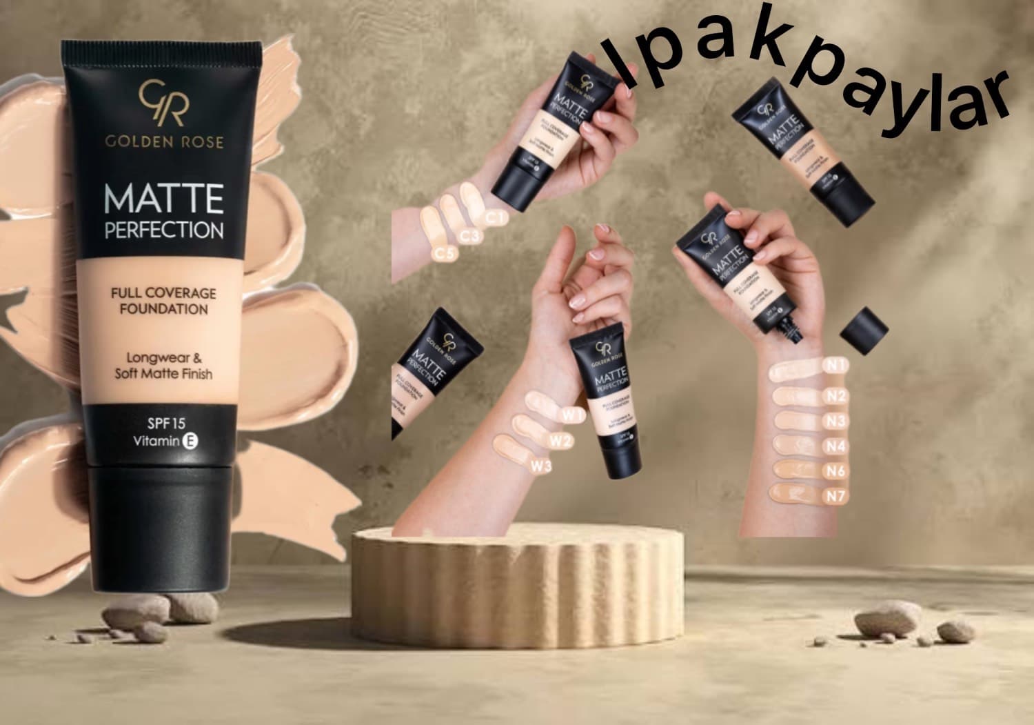کرم پودر تیوپی مات پرفکشن SPF15 گلدن رز شمارهN4