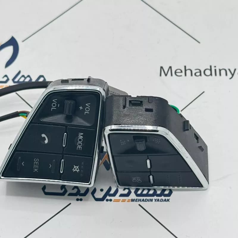 کلیدهای صوتی و کروز کنترل روی فرمان دنا با دسته سیم ایساکو