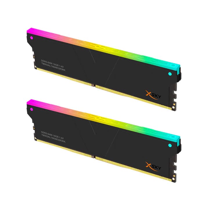 رم وی کالر V-COLOR XSKY RGB 32GB 6400MHz CL32 Expo دو کاناله مشکی — تصویر ۲
