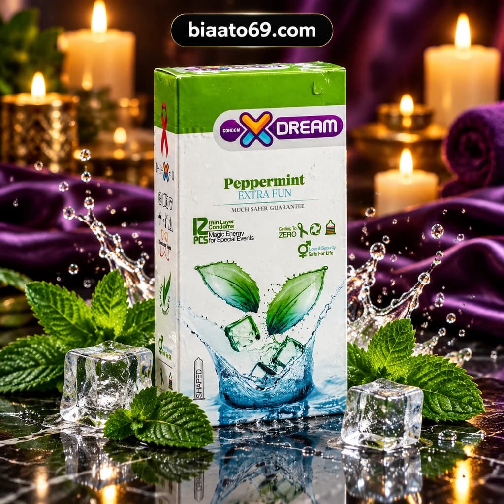 کاندوم ایکس دریم مدل Peppermint (خنککننده نعنایی و لذتبخش) – ۱۲ عددی