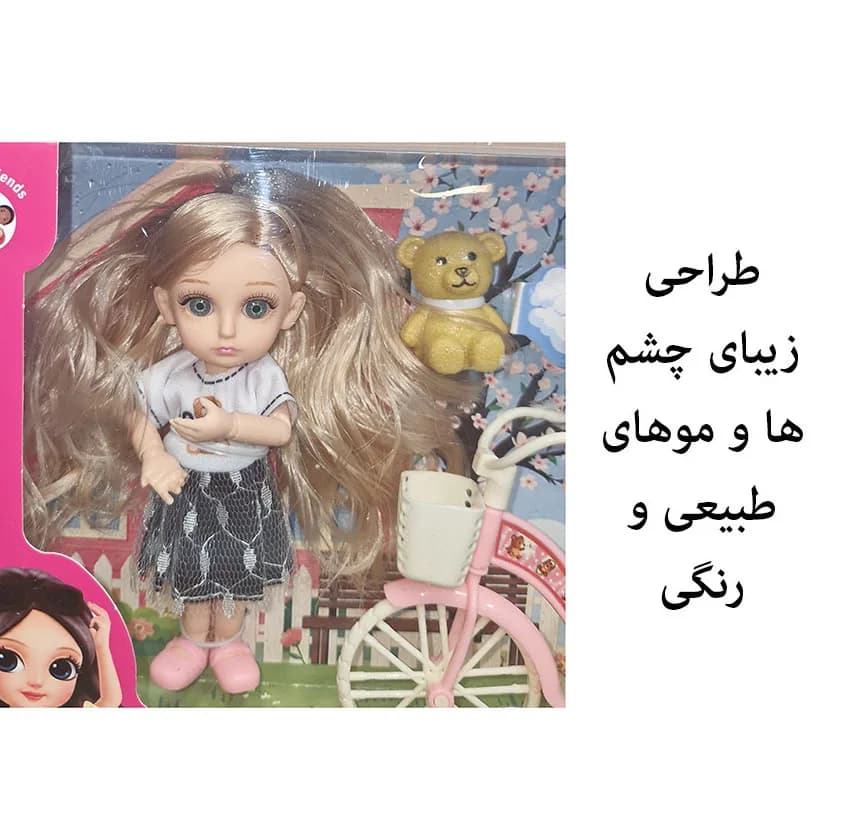 ست هدیه عروسک روسی مدل دوچرخه سوار طرح اکسسوری دار کد 926 ارتفاع 16 سانتی متر — تصویر ۷