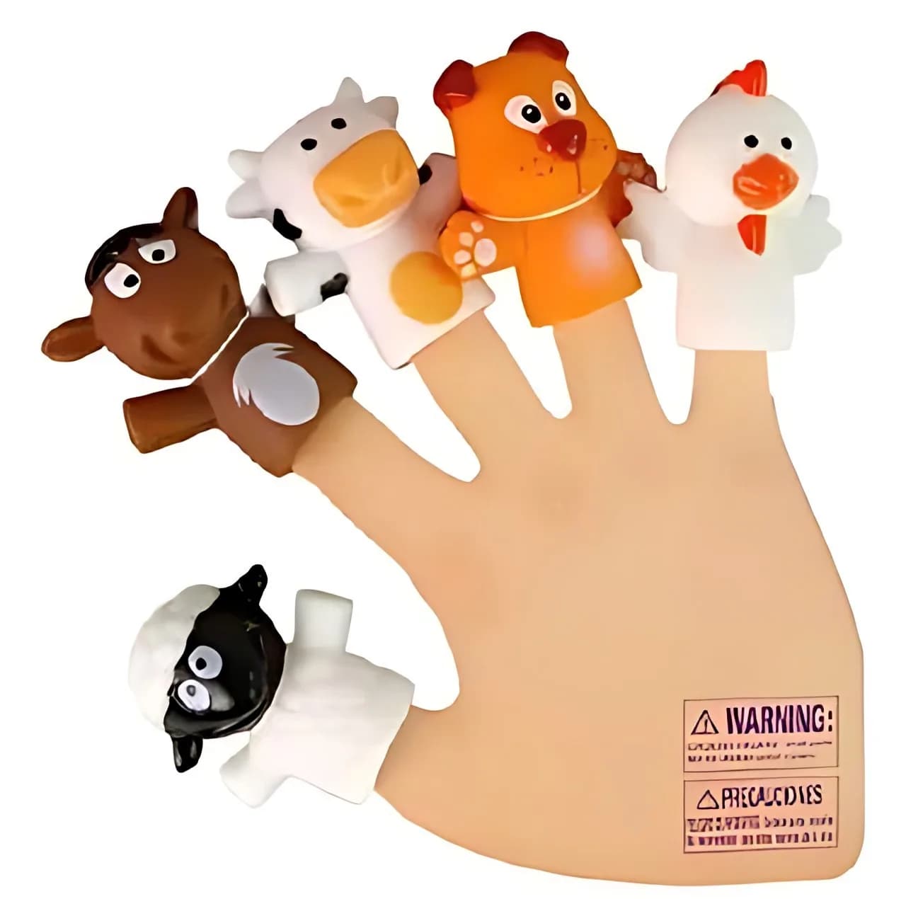 عروسک انگشتی ناب سل مدل سیلیکونی طرح حیوانات مزرعه بامزه کد FINGER PUPPET NAAB001 مجموعه 5 عددی — تصویر ۳
