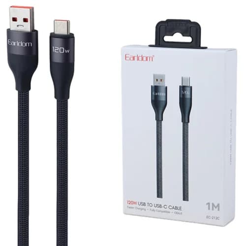 کابل تایپ سی فست شارژ 120 وات ارلدام EC-212C طول 1 متر