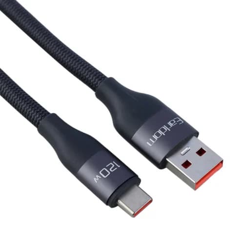 کابل تایپ سی فست شارژ 120 وات ارلدام EC-212C طول 1 متر — تصویر ۲