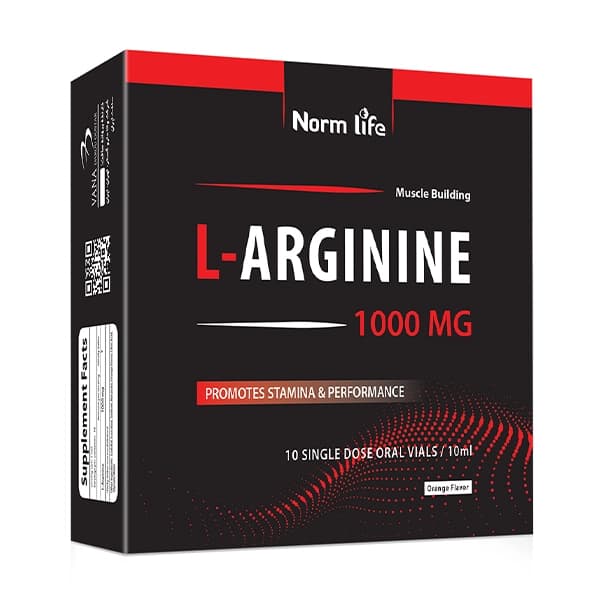 ویال خوراکی ال آرژنین 1000 میلیگرم نورم لایف 10 عدد (Norm Life L Arginine 1000 mg)