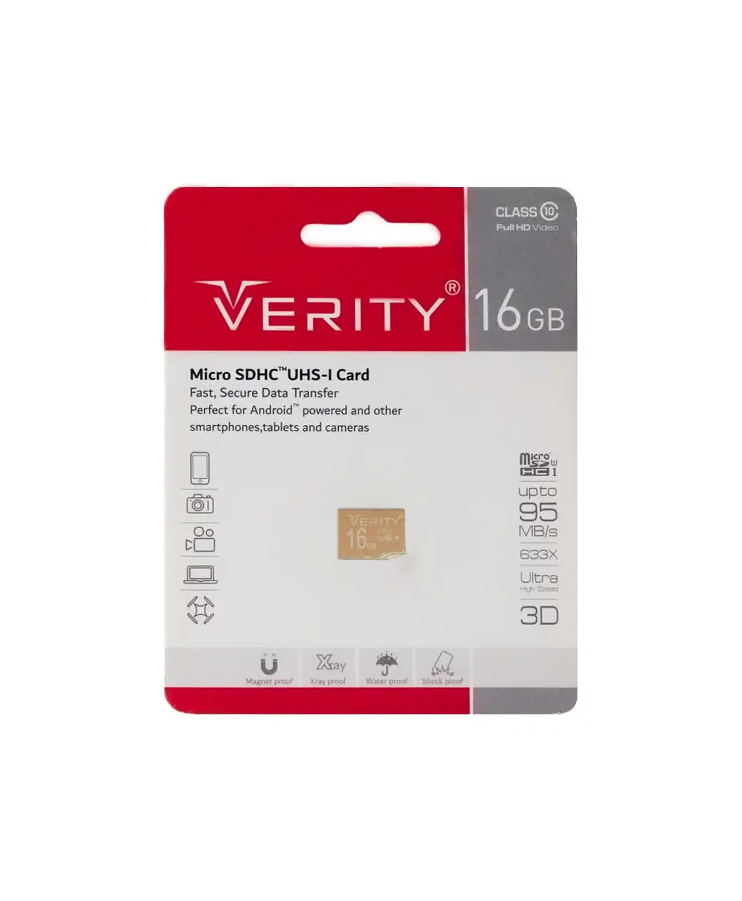 کارت حافظه microSDHC UHS-1 95MB/s وریتی ظرفیت 16 گیگابایت — تصویر ۲