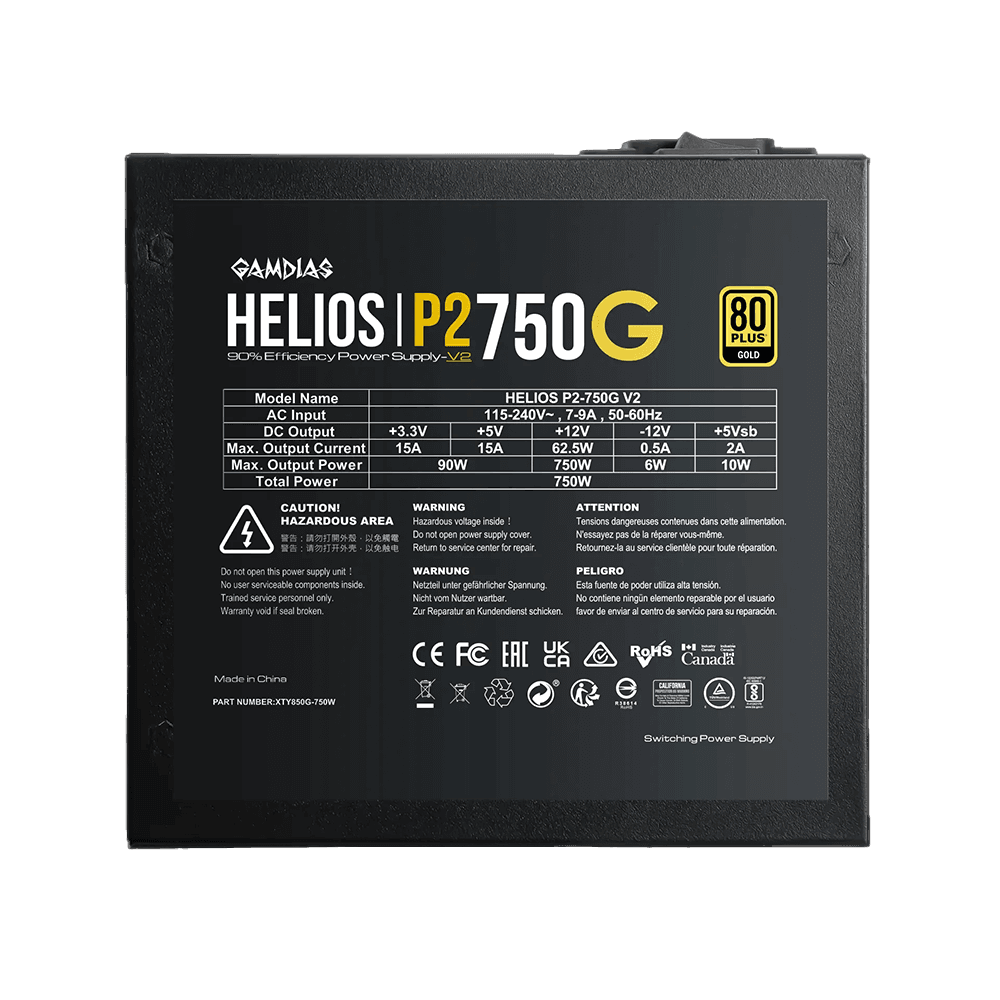 پاور ماژولار گیم دیاس مدل HELIOS P2-750G V2 — تصویر ۵