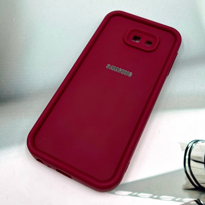 قاب گوشی Galaxy J4 Plus / Galaxy J4 Core سامسونگ Armor Case ضد ضربه سیلیکونی تانک سولید محافظ لنز دار برجسته زرشکی کد 599047 — تصویر ۲