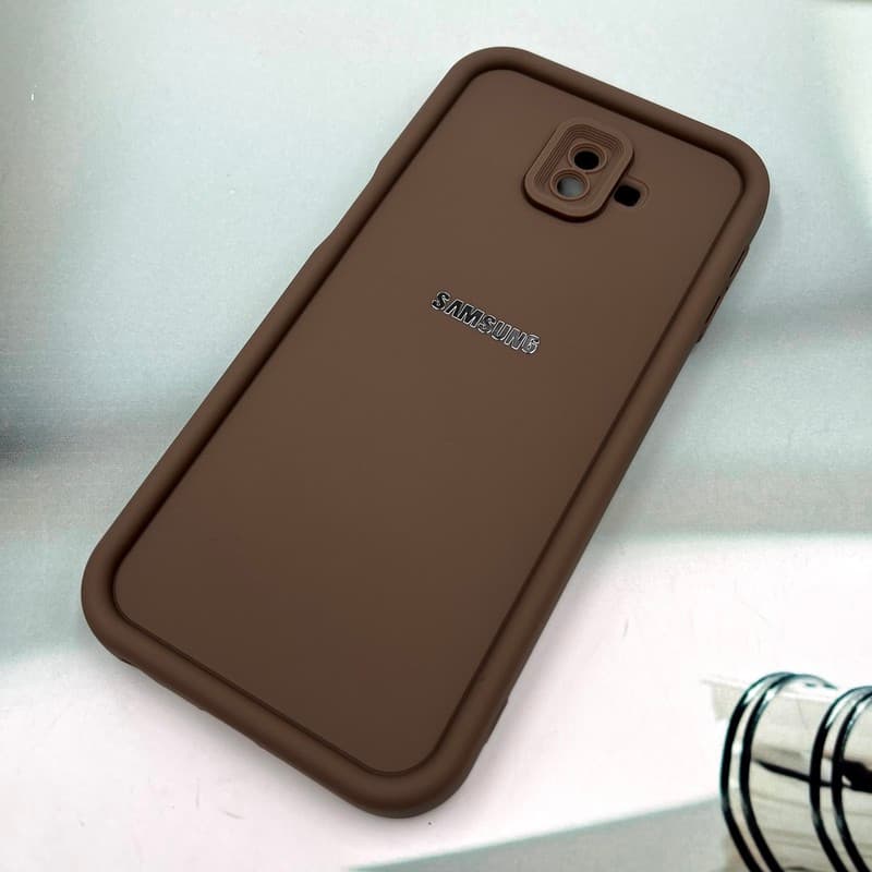 قاب گوشی Galaxy J6 Plus سامسونگ Armor Case ضد ضربه سیلیکونی تانک سولید محافظ لنز دار برجسته موکا کد 733417 — تصویر ۲