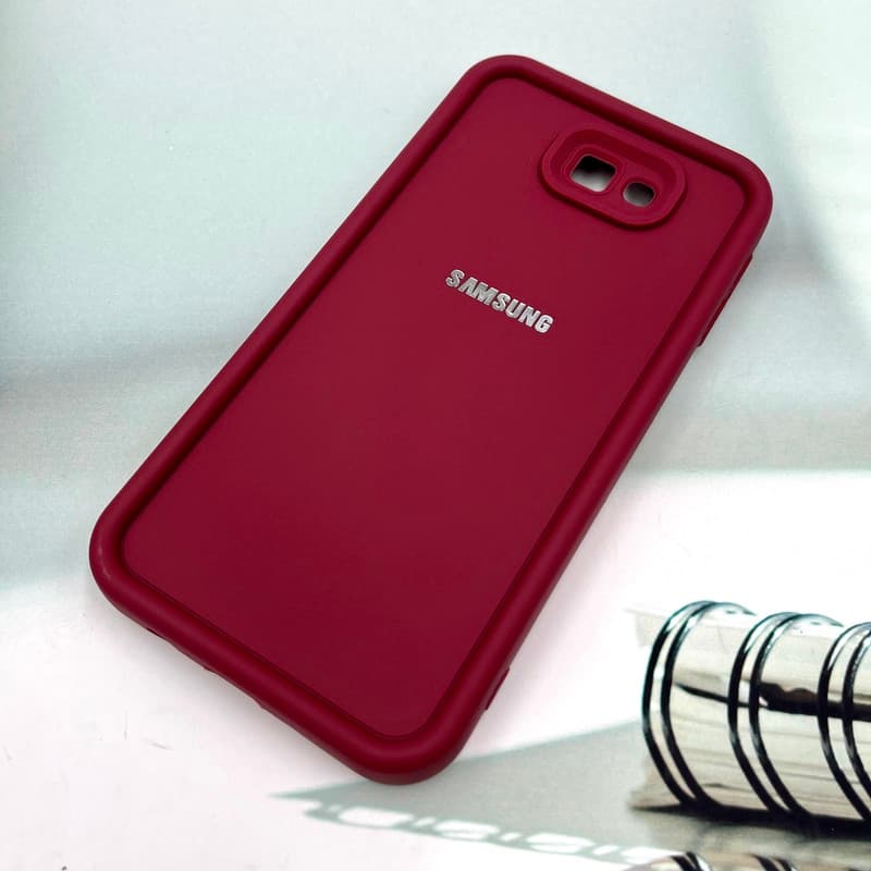قاب گوشی Galaxy J7 Prime سامسونگ Armor Case ضد ضربه سیلیکونی تانک سولید محافظ لنز دار برجسته زرشکی کد 269336 — تصویر ۲