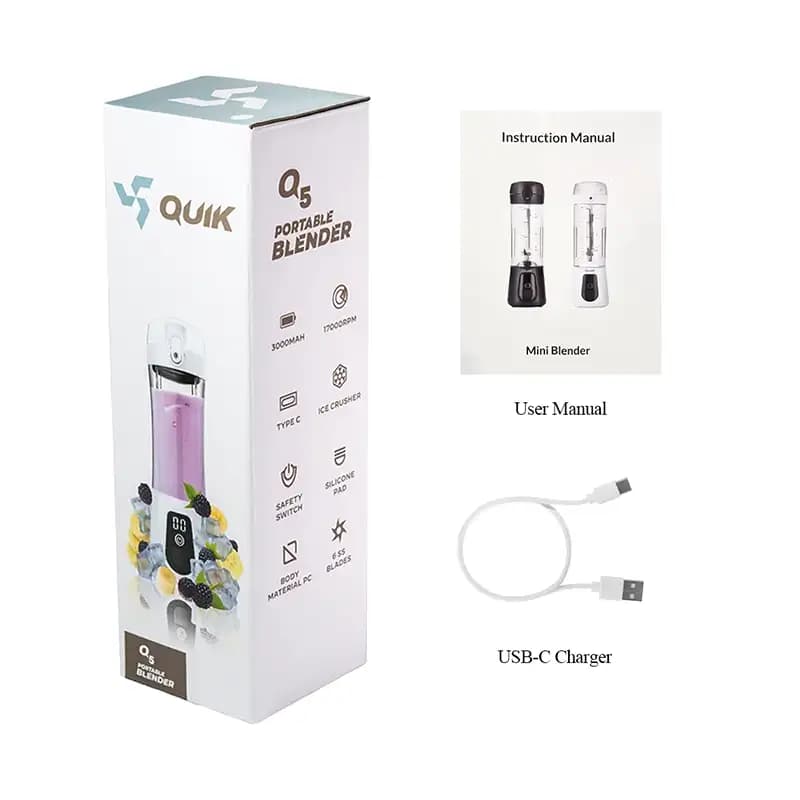 شیکر شارژی کوئیک مدل Quic Portable Blender Q5 — تصویر ۶