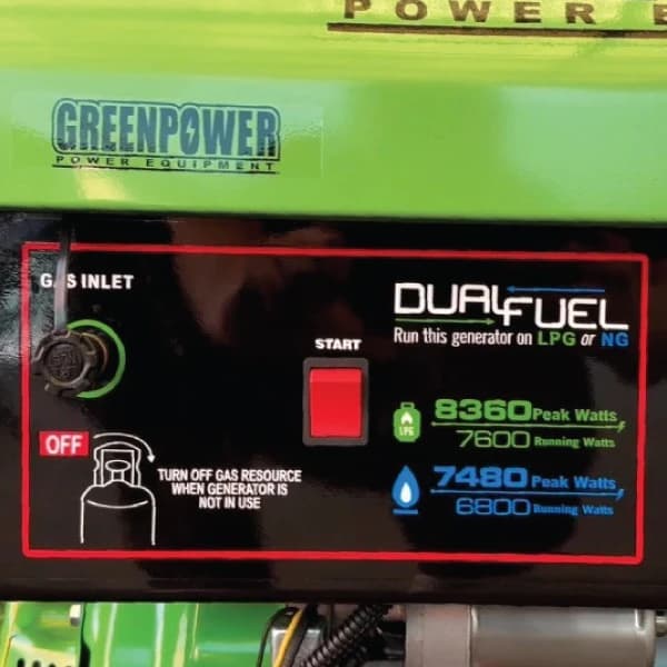 موتور برق گرین پاور ۷.۵ کیلووات CC9000NG/LPG-ES تک فاز — تصویر ۸