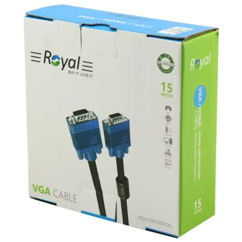 کابل VGA 3+4Pin رویال Royal طول 15 متر — تصویر ۲