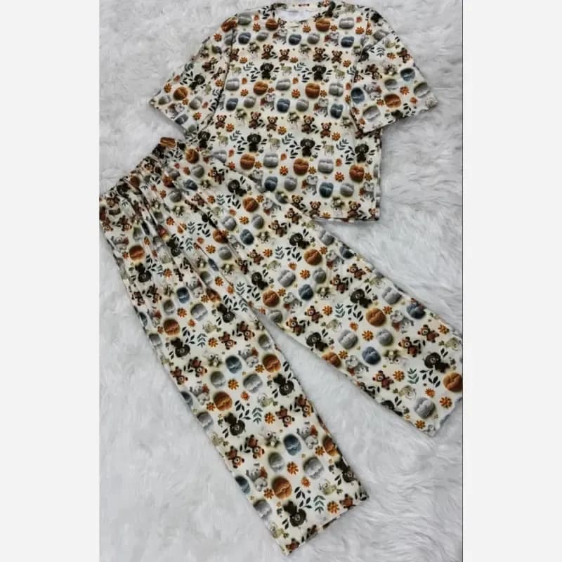 ست تیشرت شلوار راحتی سه بعدی قواره بزرگ پنبه گیاهی — تصویر ۳
