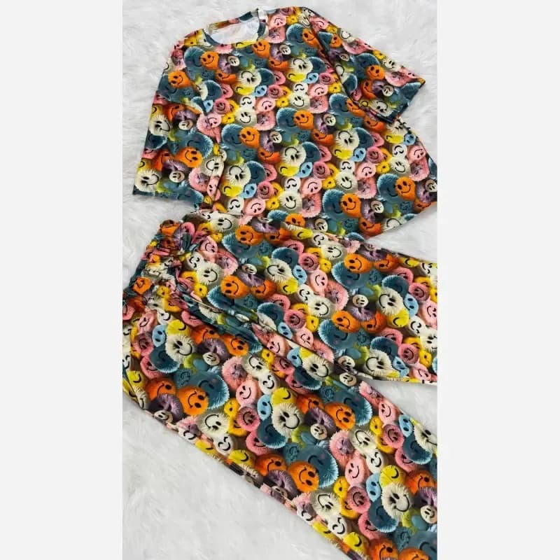 ست تیشرت شلوار راحتی سه بعدی قواره بزرگ پنبه گیاهی — تصویر ۶