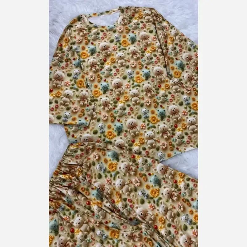 ست تیشرت شلوار راحتی سه بعدی قواره بزرگ پنبه گیاهی — تصویر ۵