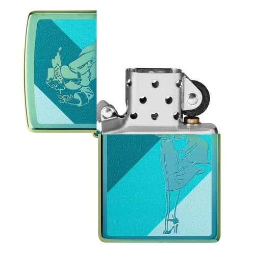 فندک زیپو اصل کد 48457 – Original Zippo Teal Windy Design — تصویر ۲