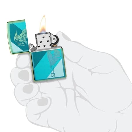 فندک زیپو اصل کد 48457 – Original Zippo Teal Windy Design — تصویر ۵