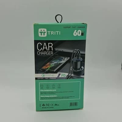 فندکی شارژر تریتی 60 وات TRITI بدون کابل همراه