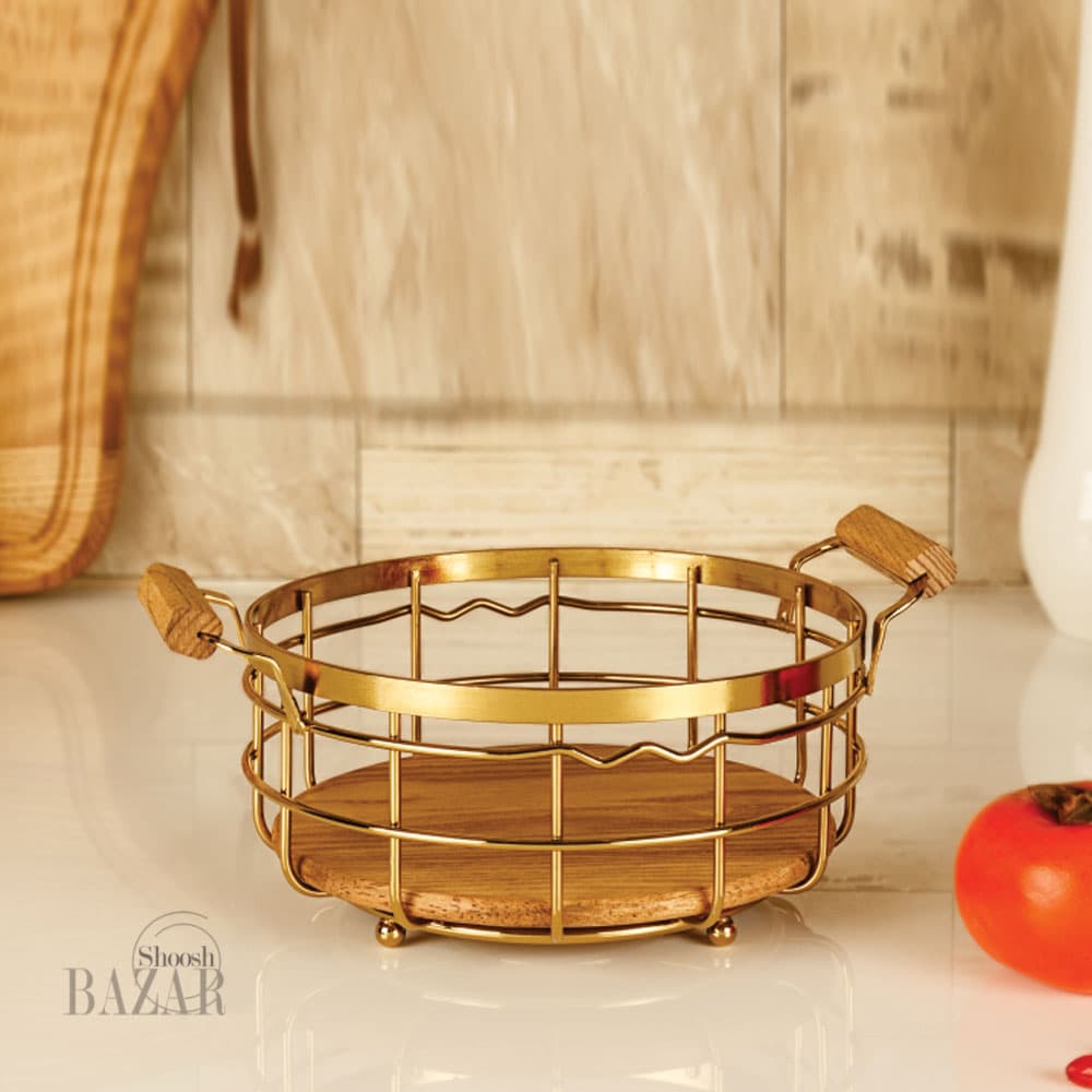 سبد فلزی گرد بی وی کی طرح کاریزما طلایی 411125 – 411120 — تصویر ۲