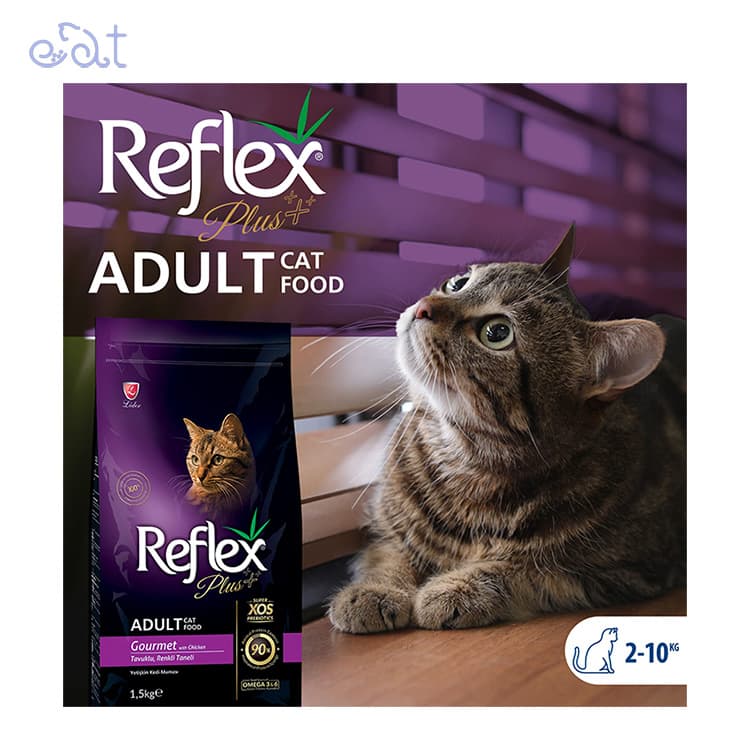 غذای خشک گربه بالغ گورمت طعم مرغ مدل Reflex Plus Adult Gourmet وزن 1.5 کیلوگرم — تصویر ۴